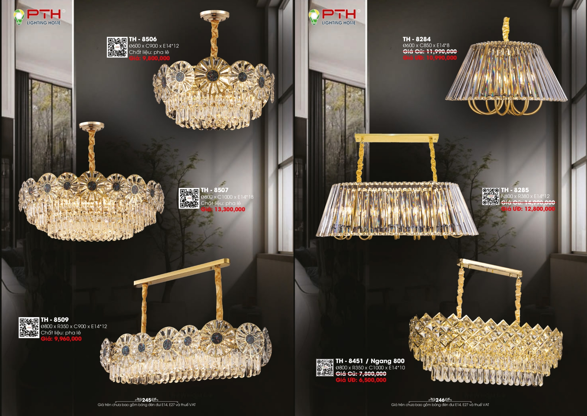 Bảng giá đèn trang trí PTH Lighting Home 2026